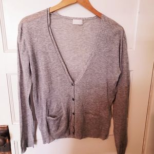 Maille Clu Light Gray Cardigan Sweater Tencel Women's pockets minimalist
